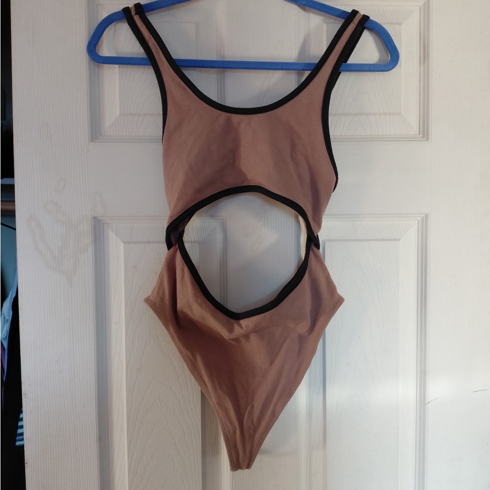Brown Cutout One-Piece